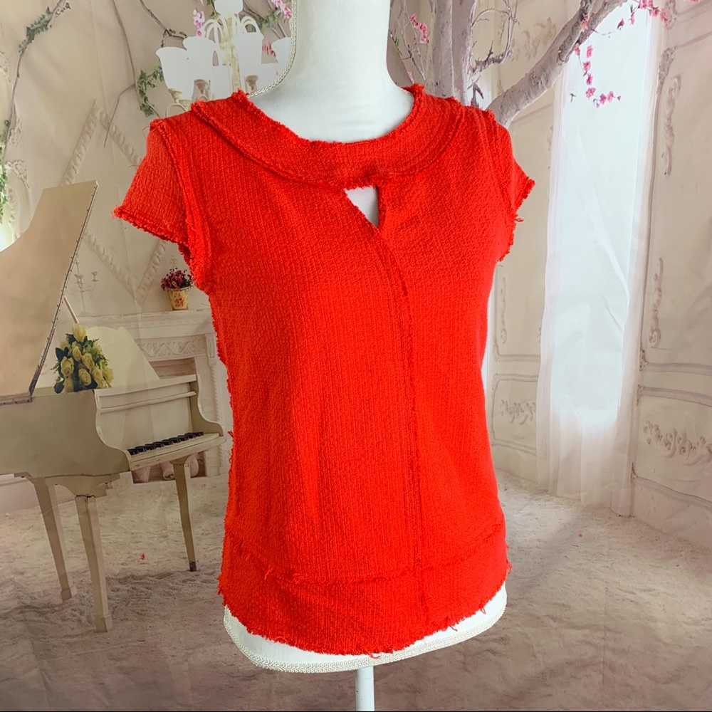 SOLD NEW Zara Basic Women’s Orange Tweed Blouse - Picture 4 of 7